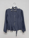 [Long sleeve ver.] Roman Tie V-neck Blouse
