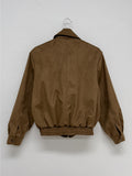 Curved suede short blouson