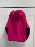 Fleece color matching hooded jumper