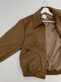 Curved suede short blouson
