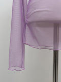 See-Through Shirring Layered Polar T-shirt