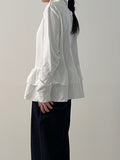 Two-Neck Tiered Frill Blouse