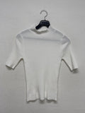[Plan] Ribbed mock neck slim fit half T-shirt
