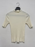 [Plan] Ribbed mock neck slim fit half T-shirt