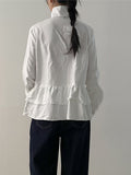 Two-Neck Tiered Frill Blouse