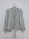[Long sleeve ver.] Roman Tie V-neck Blouse