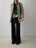 Sketch Ribbed Knit Long Wide Pants