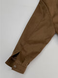 Curved suede short blouson