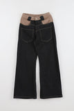 Raccoon color matching wide denim