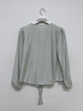 [Long sleeve ver.] Roman Tie V-neck Blouse