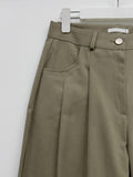 Seyu Two-Tuck Peach Cotton Wide Pants