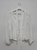 [Long sleeve ver.] Roman Tie V-neck Blouse