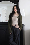 Mohair crop knit top