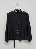 [Long sleeve ver.] Roman Tie V-neck Blouse
