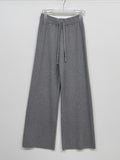 Sketch Ribbed Knit Long Wide Pants