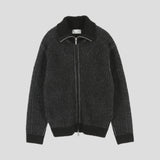 Mix Wool High-Neck Knit Zip-up