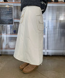 Rayden Banding Waist String Cargo Padding Long Skirt