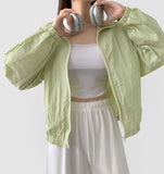 Daily Collar Light Shibori Windbreaker