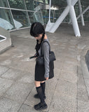 Lentz leather square shoulder bag