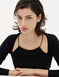Nova Silver (W) Pave Station Necklace