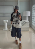 Root Stitch Cargo Bermuda Denim Pants