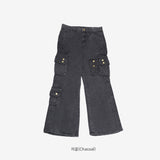 Glitch washing denim pants