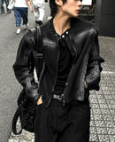 Black Denim V-shape Jacket + Washing Jacket