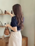 Ond Shirt Layered Short Sleeve Knit Cardigan
