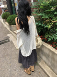 Ume Check Tiered Long Sleeveless Bustier One Piece (Adjustable Straps)