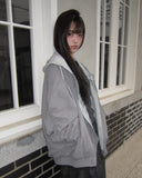 [Fake Layered] Devin Overfit Shirring Two-Way Hood Flight Jumper