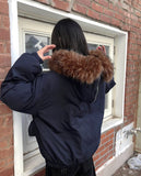 Coron Duffle Balloon Over Fur Hood Zip-up Padding