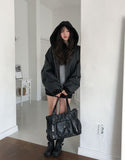 Meto Leather Hood Flight Jacket