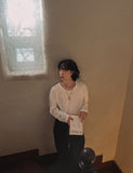 Loose Fit Waffle U Neck Long Sleeve Tee