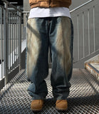 Chalk Dirty Washed Wide Denim