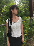 Risun Ribbon Strap Off Sleeveless Blouse