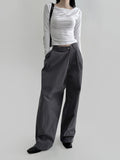 Tunt Pintuck Unbalance Wrap Pants