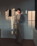 Dense Velour Henley Neck Long Sleeve T-Shirt