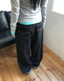 Odin Roll-Up Raw Denim Wide Pants