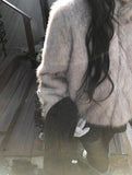 [Lining Quilting] Celan Hairy Fur Collar Jacket