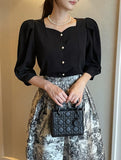 Melua Heart Neck Three Quarter Blouse