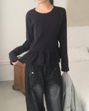 Getty Stripe Frill Layered Long Sleeve T-Shirt