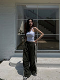 Berry Parachute Track Banding Pants