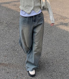 Uto Wash Denim Wide Pants