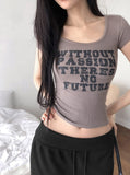 Kubu Ribbed Lettering Slim Short Sleeve T-Shirt