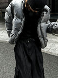 Two-tuck washed wide cargo denim