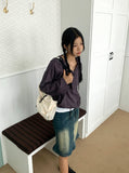 Turi Season Check String Long Sleeve Hood T-shirt