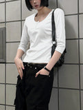 Skin Henley Neck Three Quarter Sleeve T-Shirt