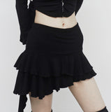 Hoaen Unbal Tiered Skirt