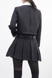 Annyou stripe tweed jacket + skirt set