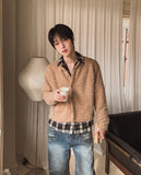 Crush Hair Round Crop Cardigan